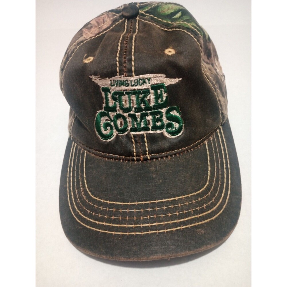 Luke Combs Living Lucky Camouflage Hat Adjustable Mossy Oak Maine Lottery